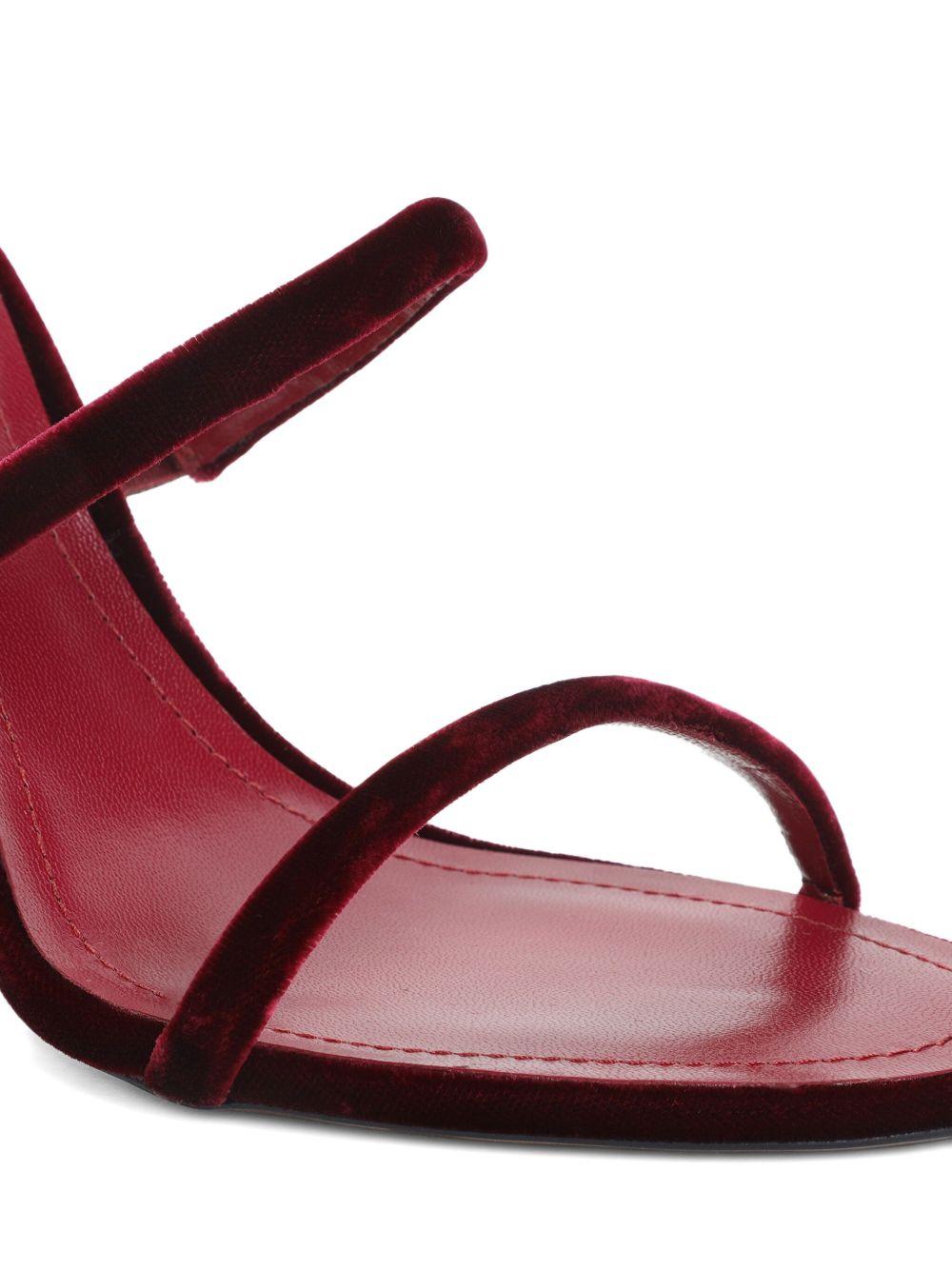 Sandali in velluto cleo in rosso Rene caovilla - donna 