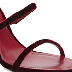 Sandali in velluto cleo in rosso Rene caovilla - donna 