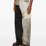 Jeans Geth  in nero, grigio e bianco Rick owens drkshdw - uomo 