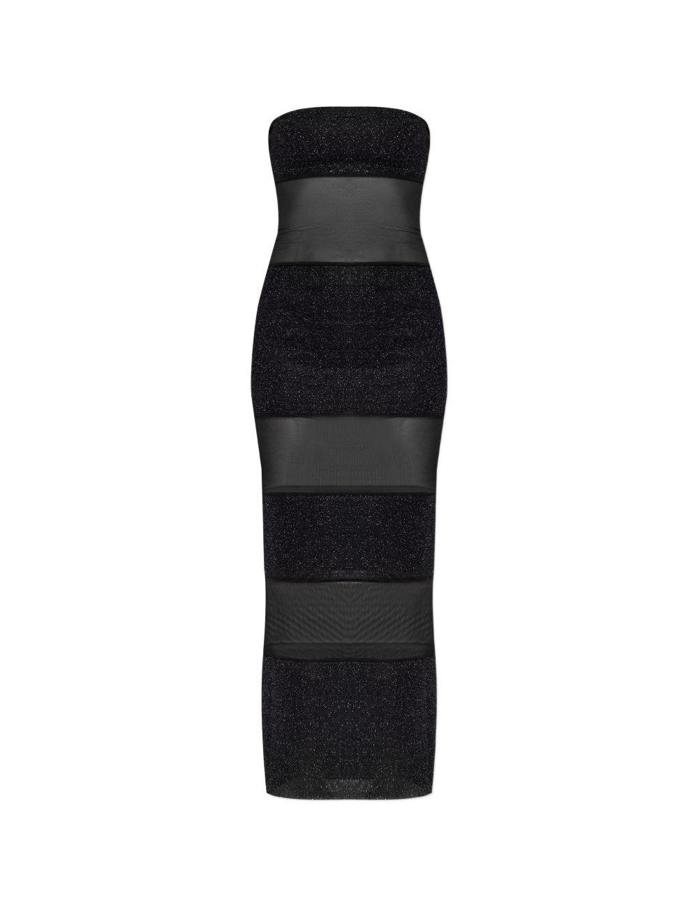 Abito lungo senza spalline con inserti in nero Oséree - donna 
