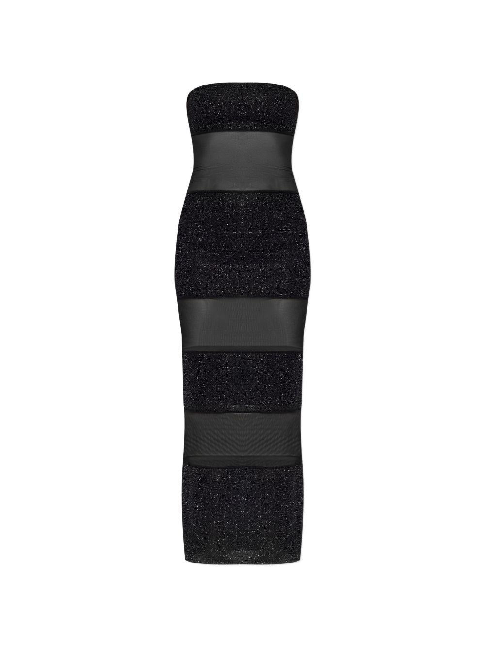 Abito lungo senza spalline con inserti in nero Oséree - donna 