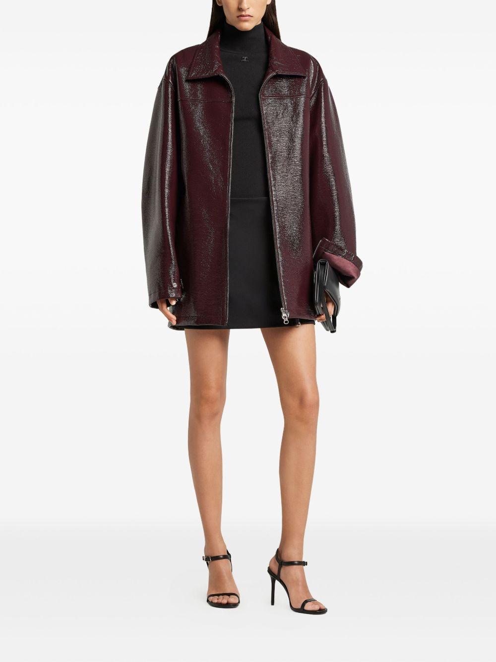 Giacca in vinile con cintura in bordeaux COURRÈGES - donna 