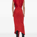 Abito lungo con nodo in rosso Victoria Beckham - donna 