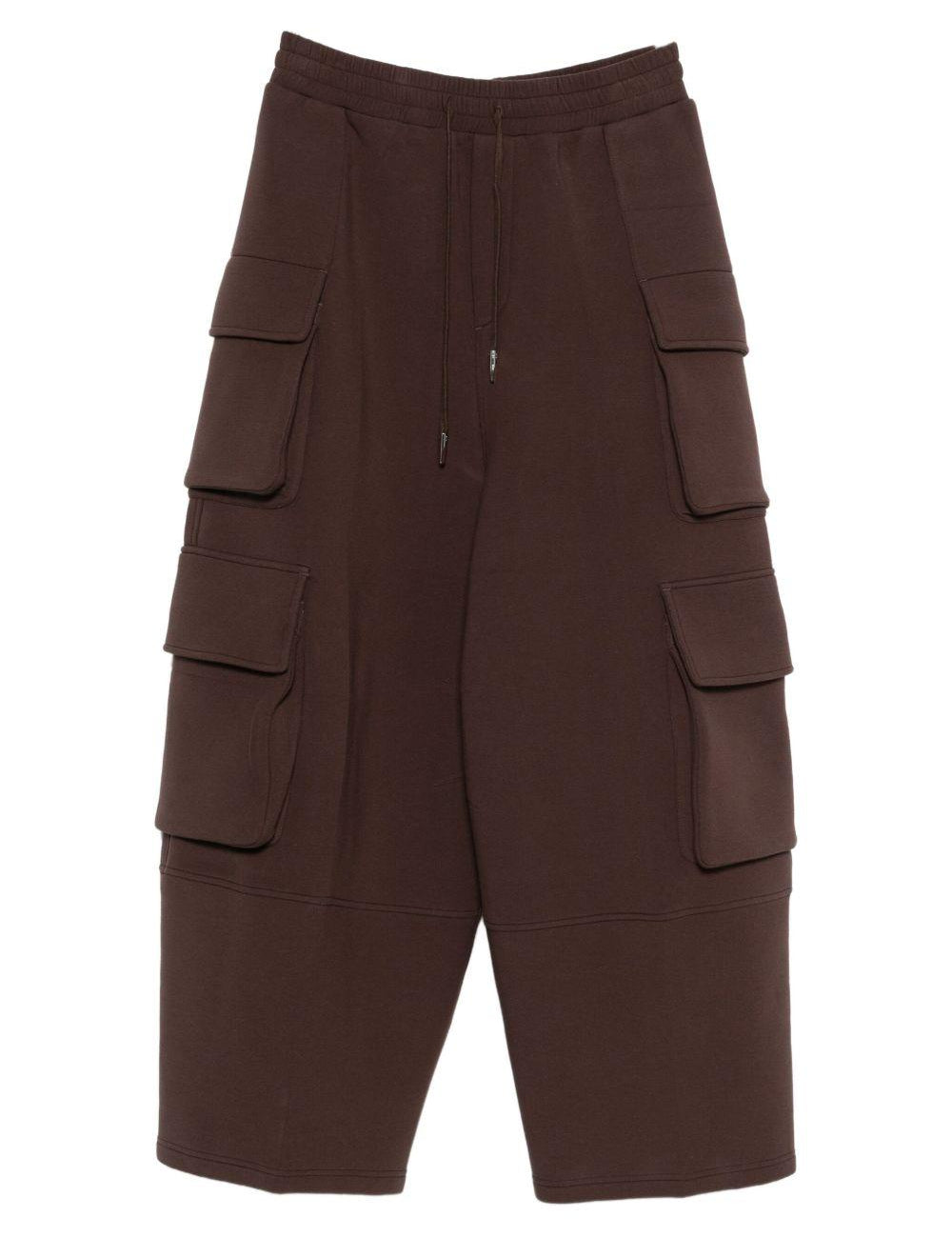 Pantaloni cargo con coulisse in marrone Feng Chen Wang - uomo 