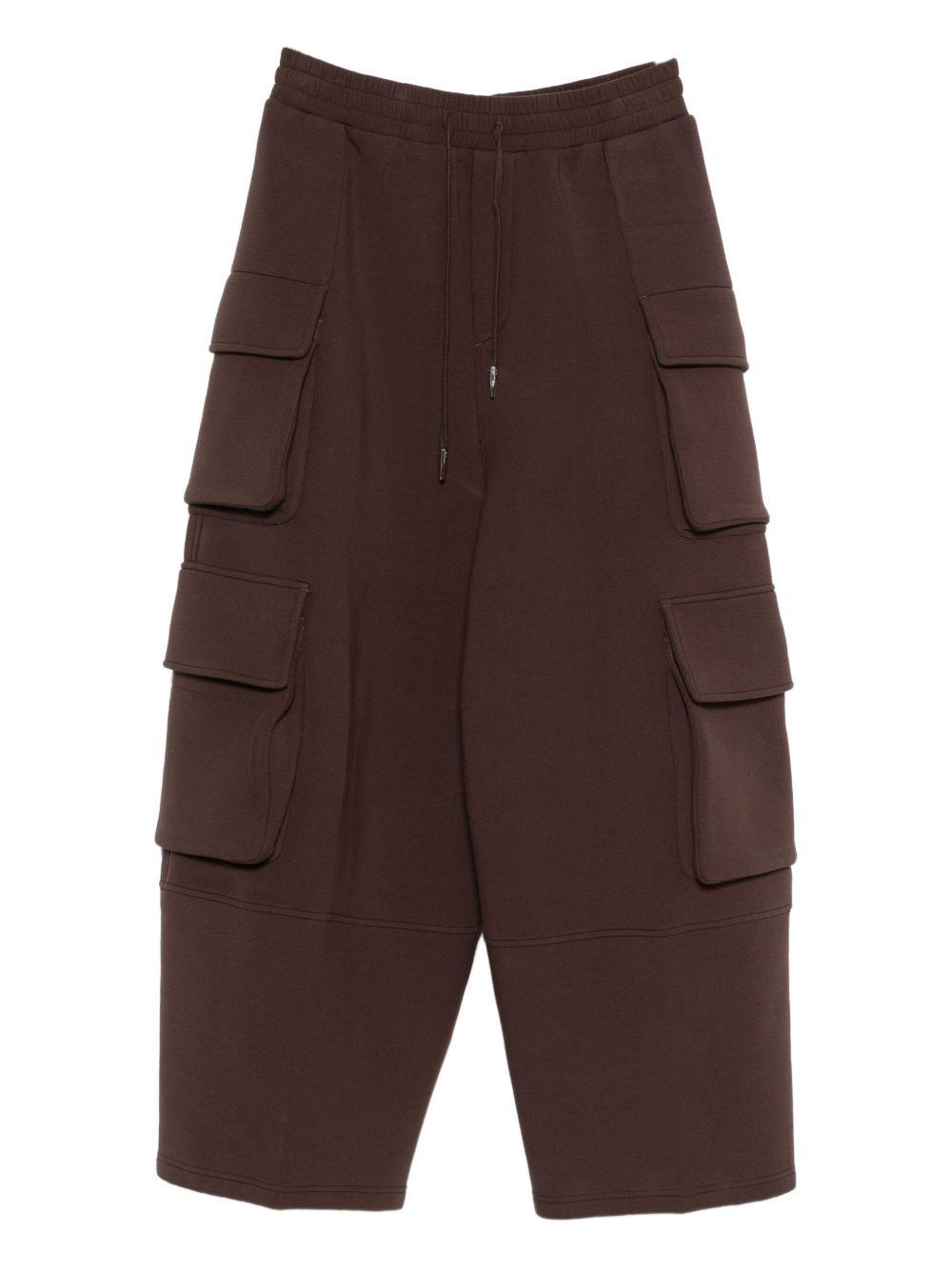 Pantaloni cargo con coulisse in marrone Feng Chen Wang - uomo 