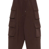 Pantaloni cargo con coulisse in marrone Feng Chen Wang - uomo 
