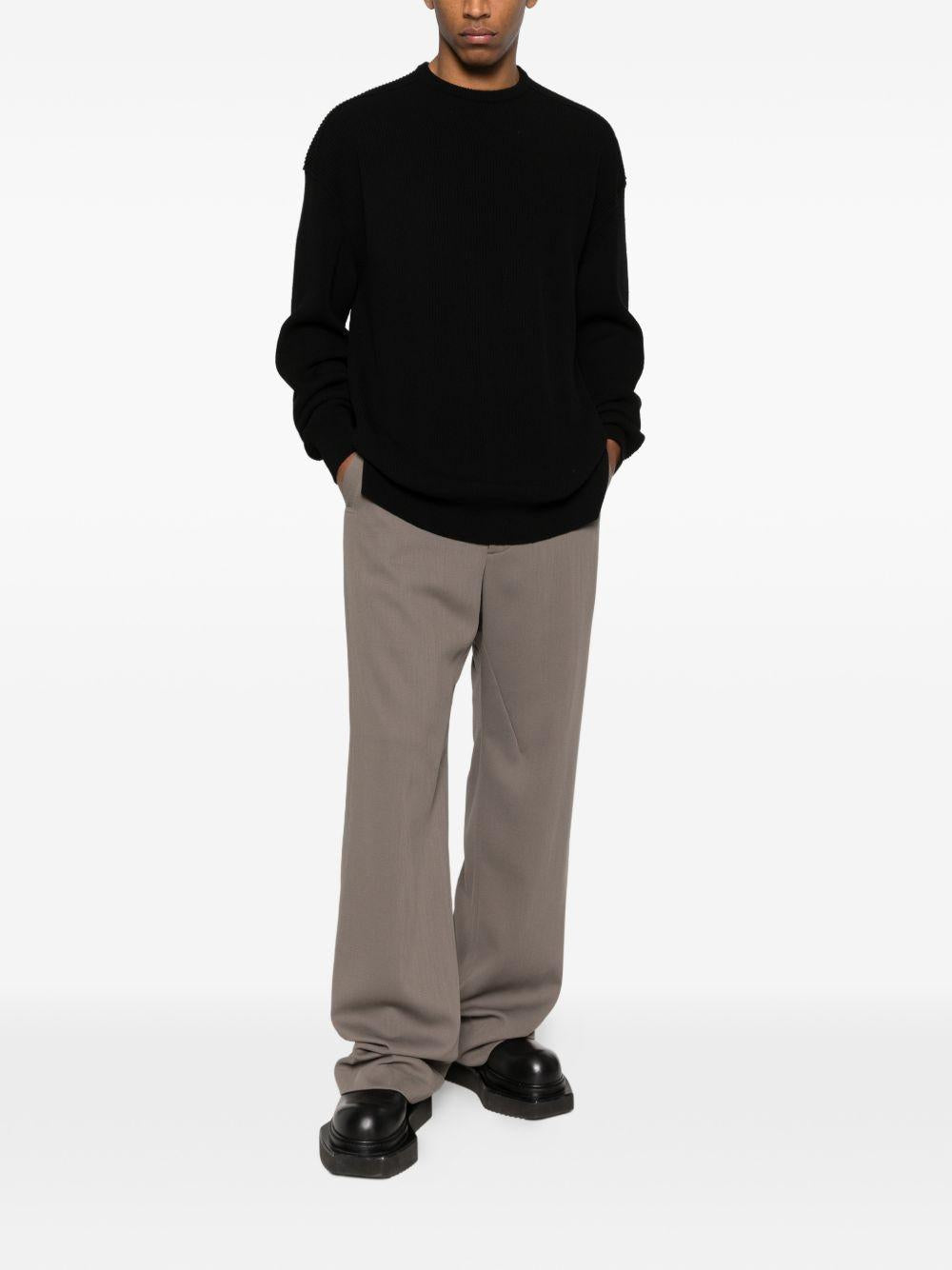 Maglione girocollo a maniche lunghe jumbo in nero Rick owens - uomo 
