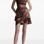 Abito mini drapeggiato doll in raso in marrone Vivienne Westwood - donna 