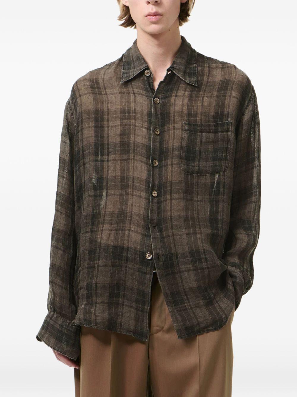 Camicia Above a quadri in marrone Our Legacy  - uomo 