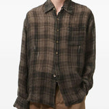 Camicia Above a quadri in marrone Our Legacy  - uomo 