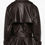 Giacca in pelle in marrone 