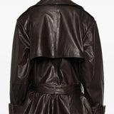 Giacca in pelle in marrone 