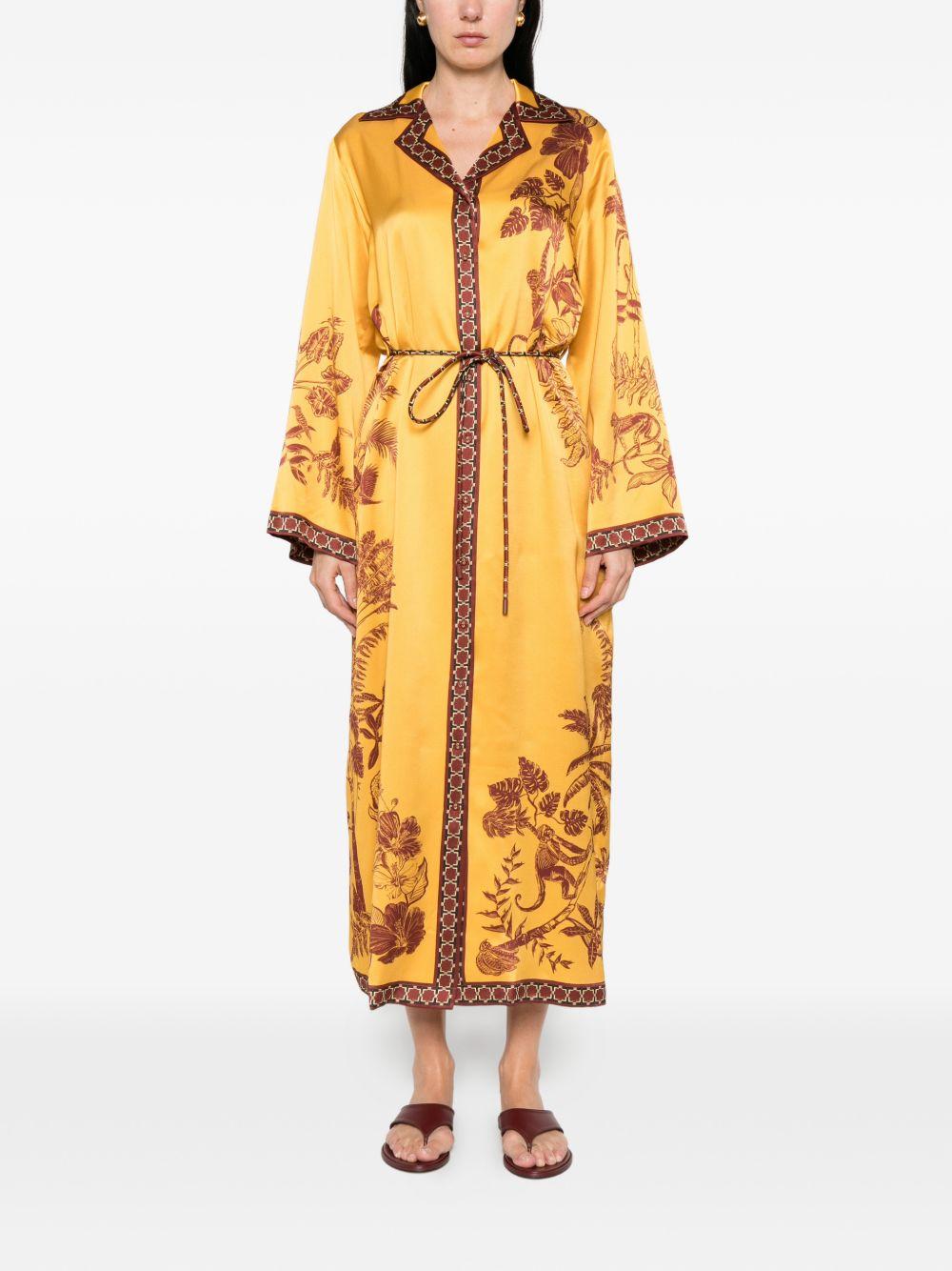 chemisier lungo con cintura in giallo ALEMAIS - donna 