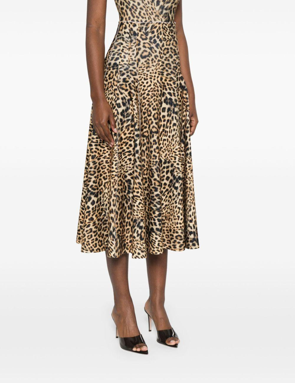 Gonna Grace in animalier marrone Norma Kamali - donna 