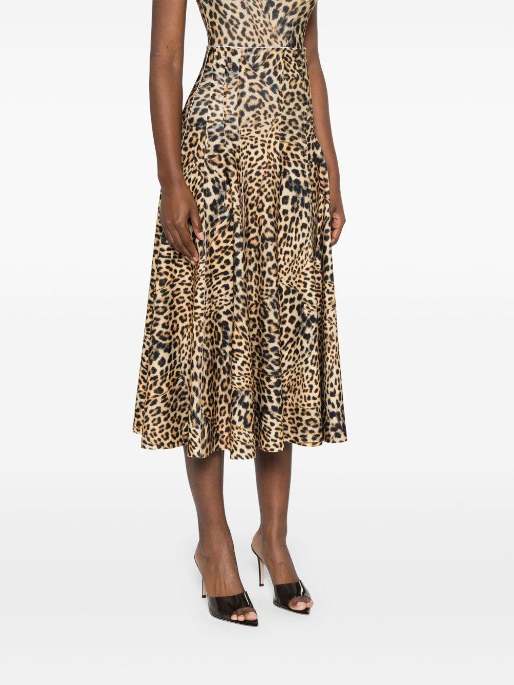 Gonna Grace in animalier marrone Norma Kamali - donna 