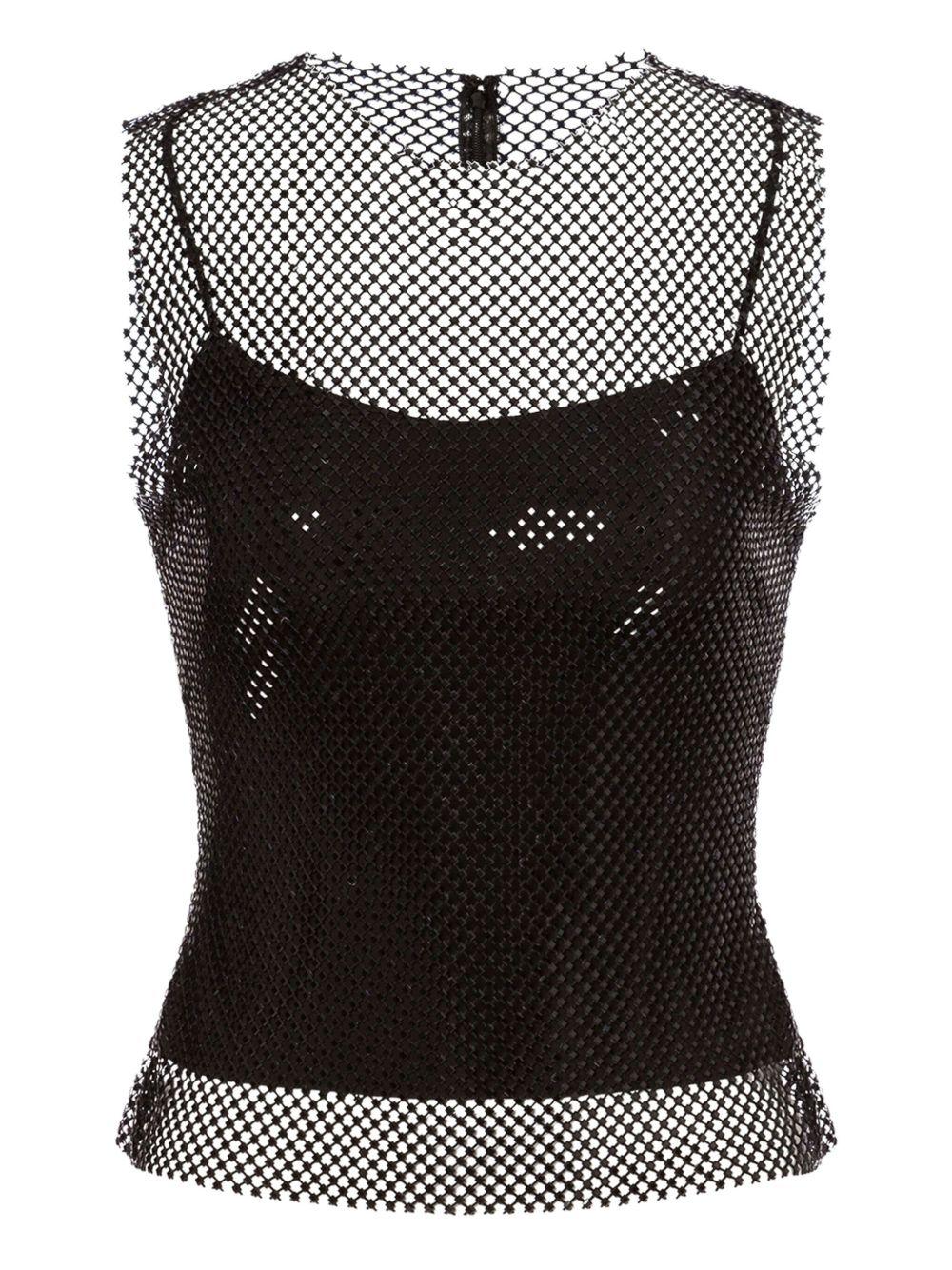 Canotta a rete in nero Alberta Ferretti - donna 