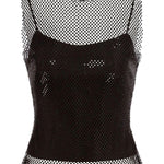Canotta a rete in nero Alberta Ferretti - donna 