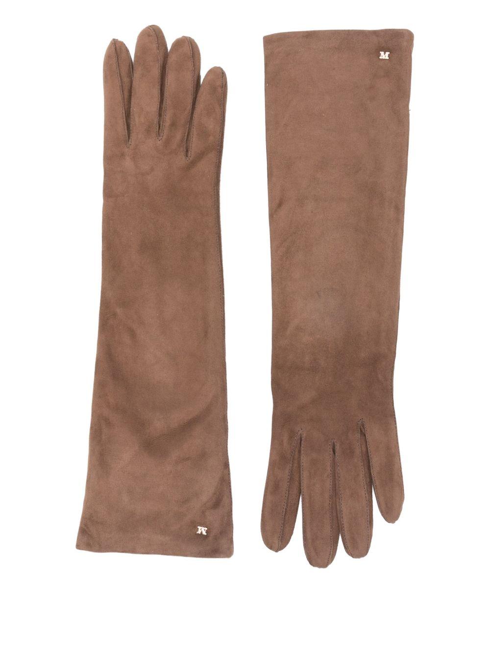 Guanti con dettagli logo in marrone MaxMara - donna 