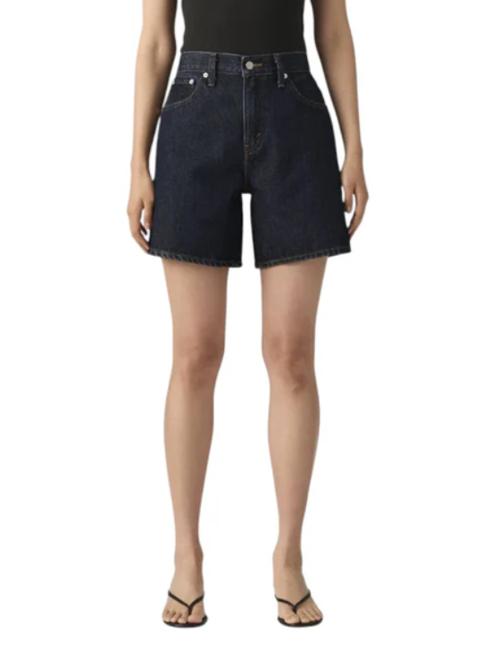 Shorts in denim baggy blu 