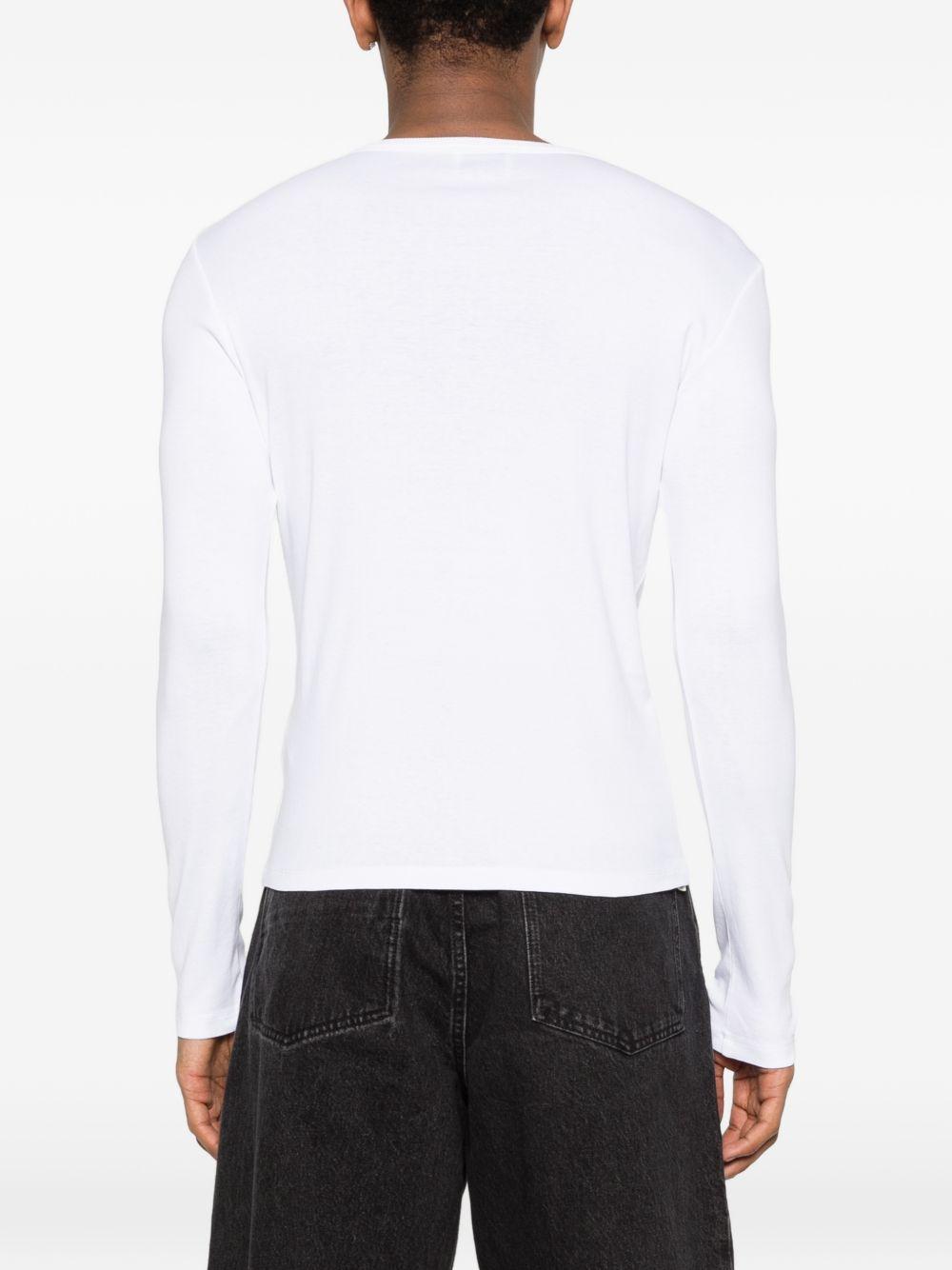 T-shirt a maniche lunghe con bottoni in bianco Rhude - uomo 