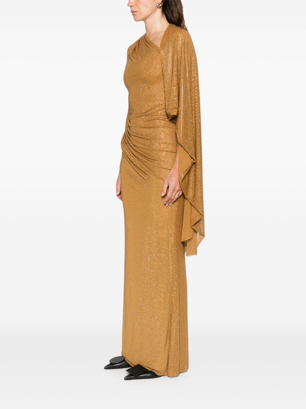 Abito lungo con strass in oro Self-Portrait - donna 