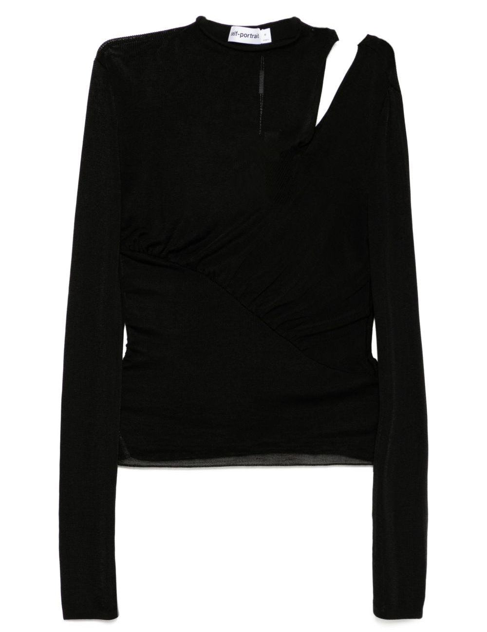 Top con dettagtlio cut-out in nero Self-portrait - donna 
