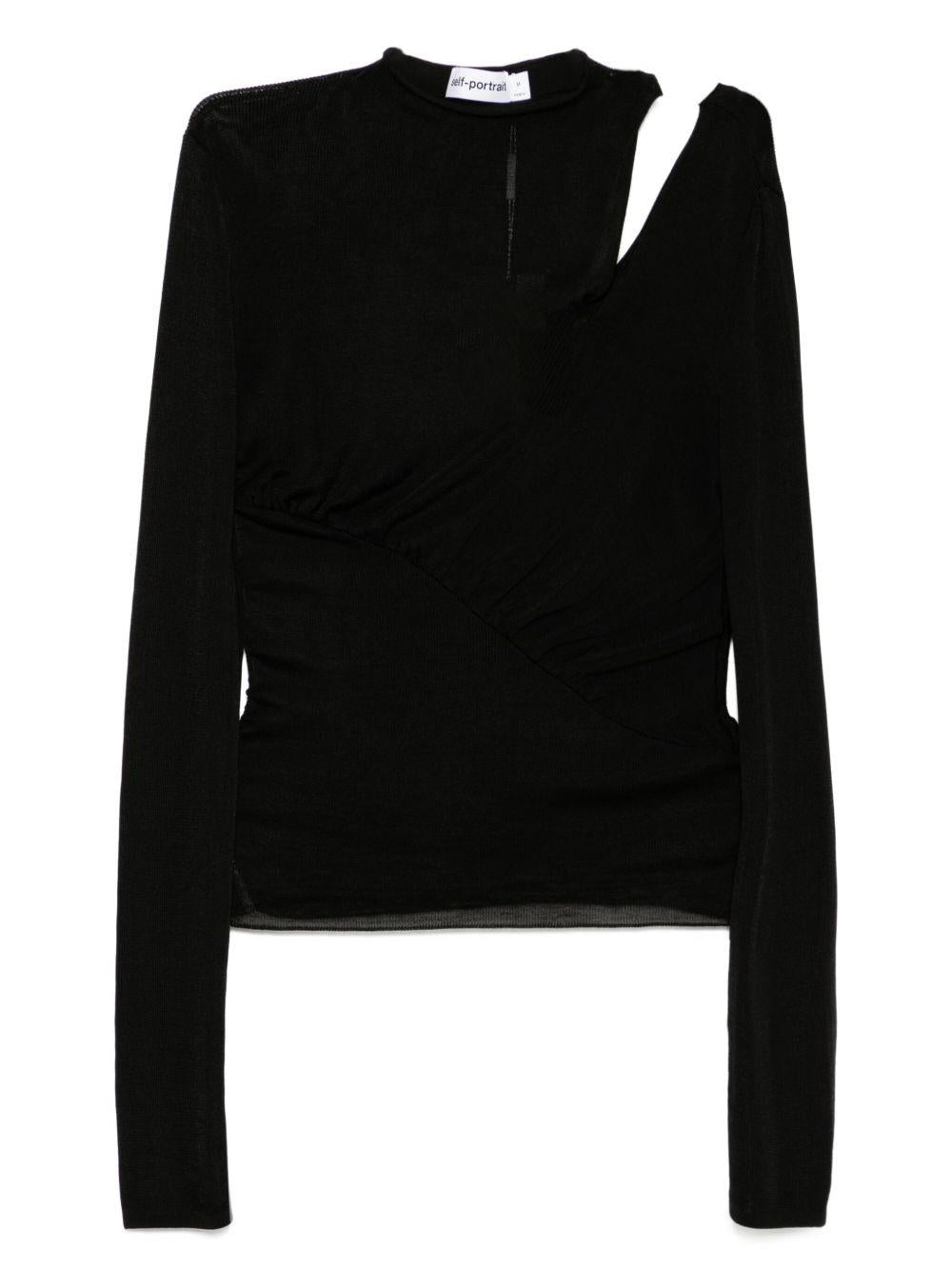 Top con dettagtlio cut-out in nero Self-portrait - donna 