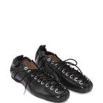 Ballerine stringate in nero Ganni - donna 