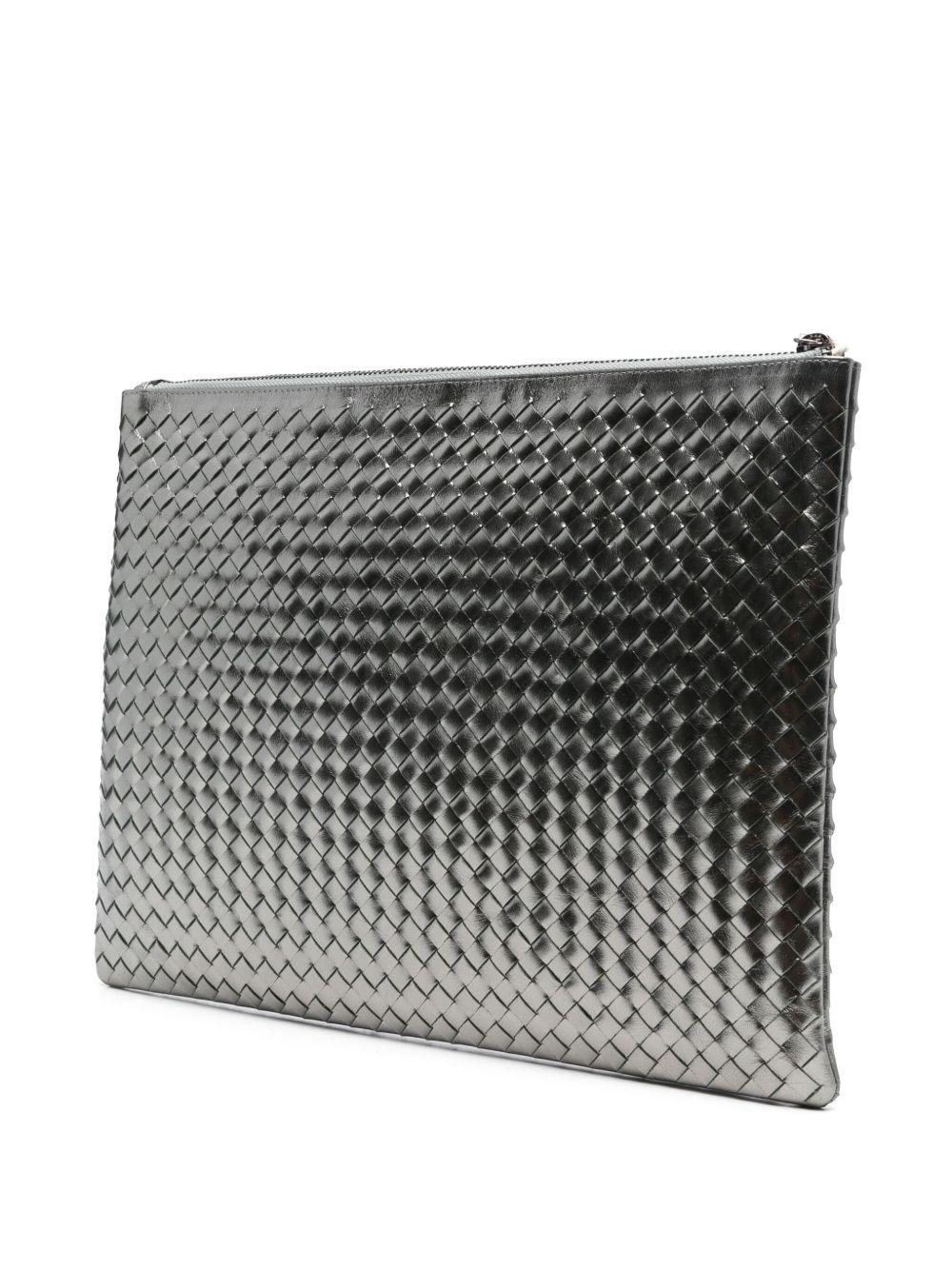 Clutch intrecciato A4 in argento Dragon diffusion - donna 