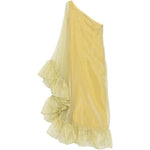 Abito lungo monospalla Cicogna in giallo taller marmo - donna<BR/> 