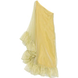 Abito lungo monospalla Cicogna in giallo taller marmo - donna<BR/> 