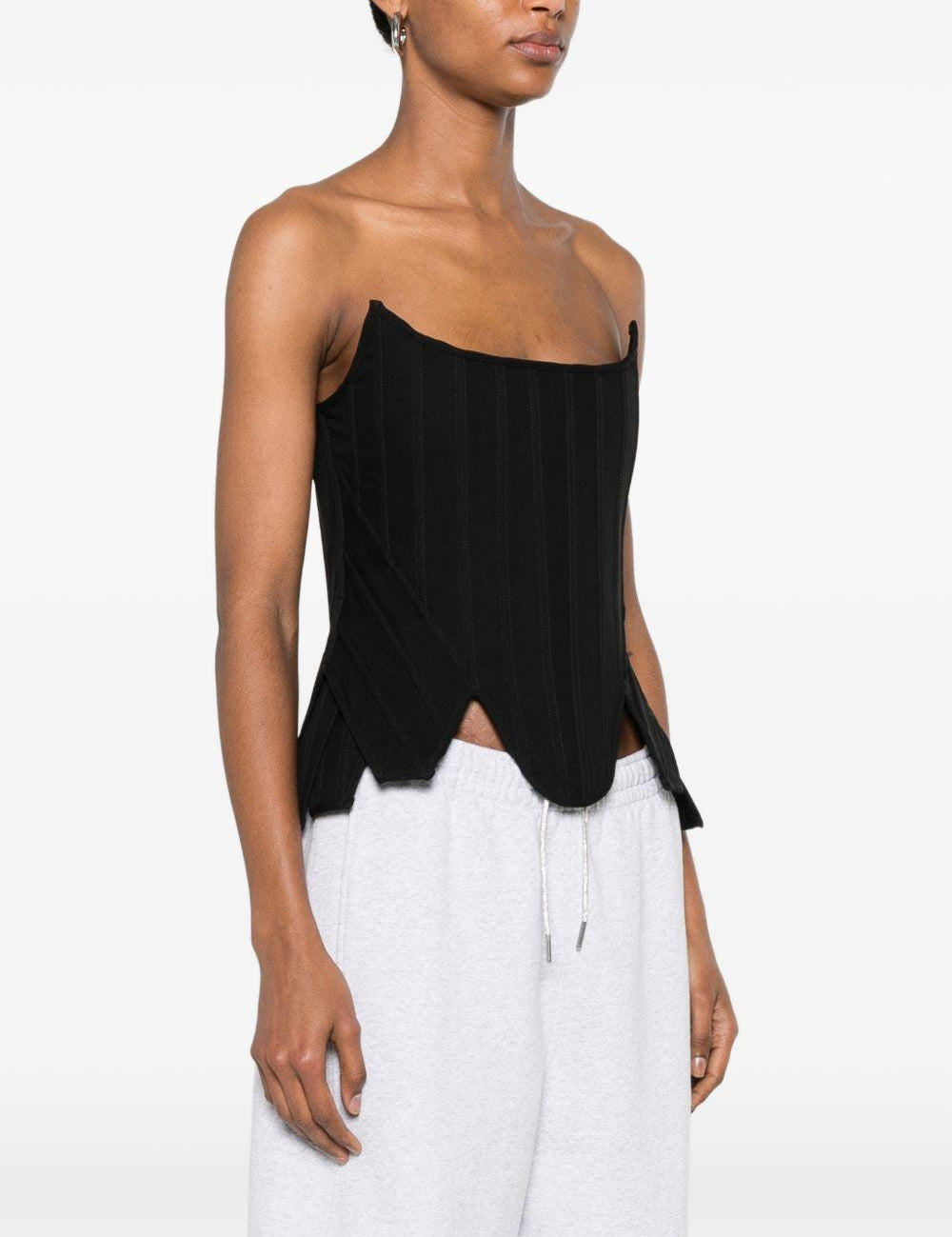 Top stile bustier in nero 