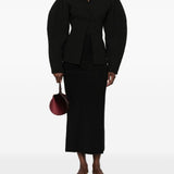 Gonna midi drappeggiata in nero 