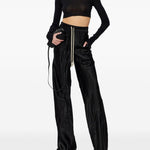 Top crop a maniche lunghe in nero Rick owens - donna 