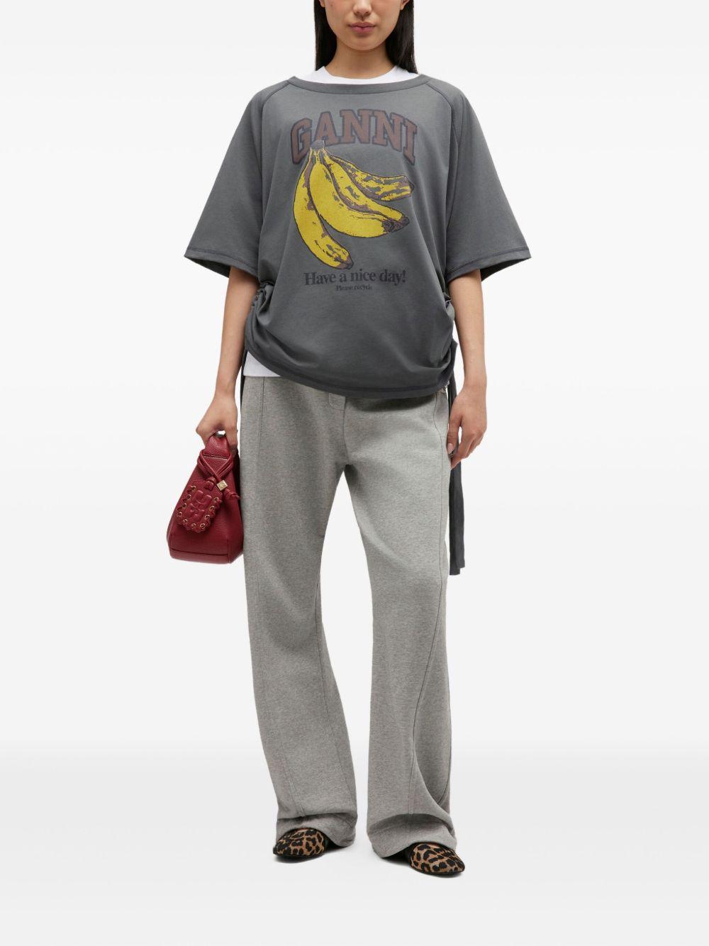 T-shirt con stampa in grigio Ganni - donna 