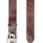 Cintura con fibbia logo in marrone Diesel - unisex 