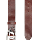 Cintura con fibbia logo in marrone Diesel - unisex 