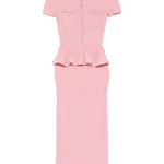Abito midi con peplum in rosa Self-Portrait - donna 