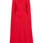 Abito lungo con mantella  in rosso Roland mouret - donna 