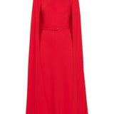 Abito lungo con mantella  in rosso Roland mouret - donna 