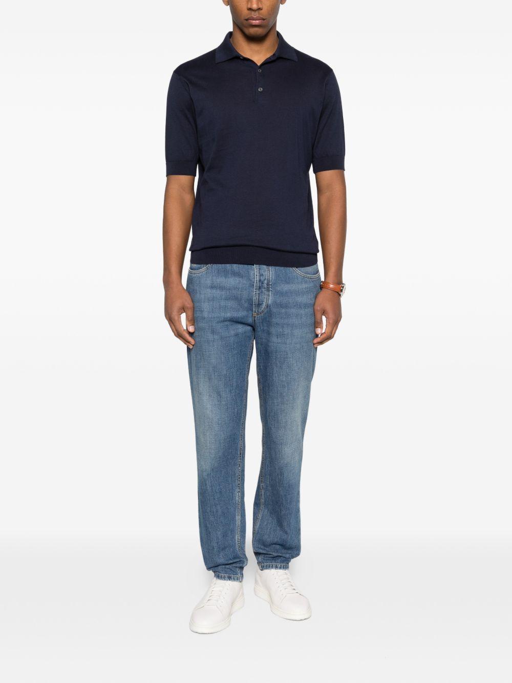 Polo con bottoni in blu Lardini - uomo 