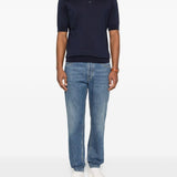 Polo con bottoni in blu Lardini - uomo 
