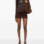 Mini gonna con coulisse in marrone Aya Muse - donna 