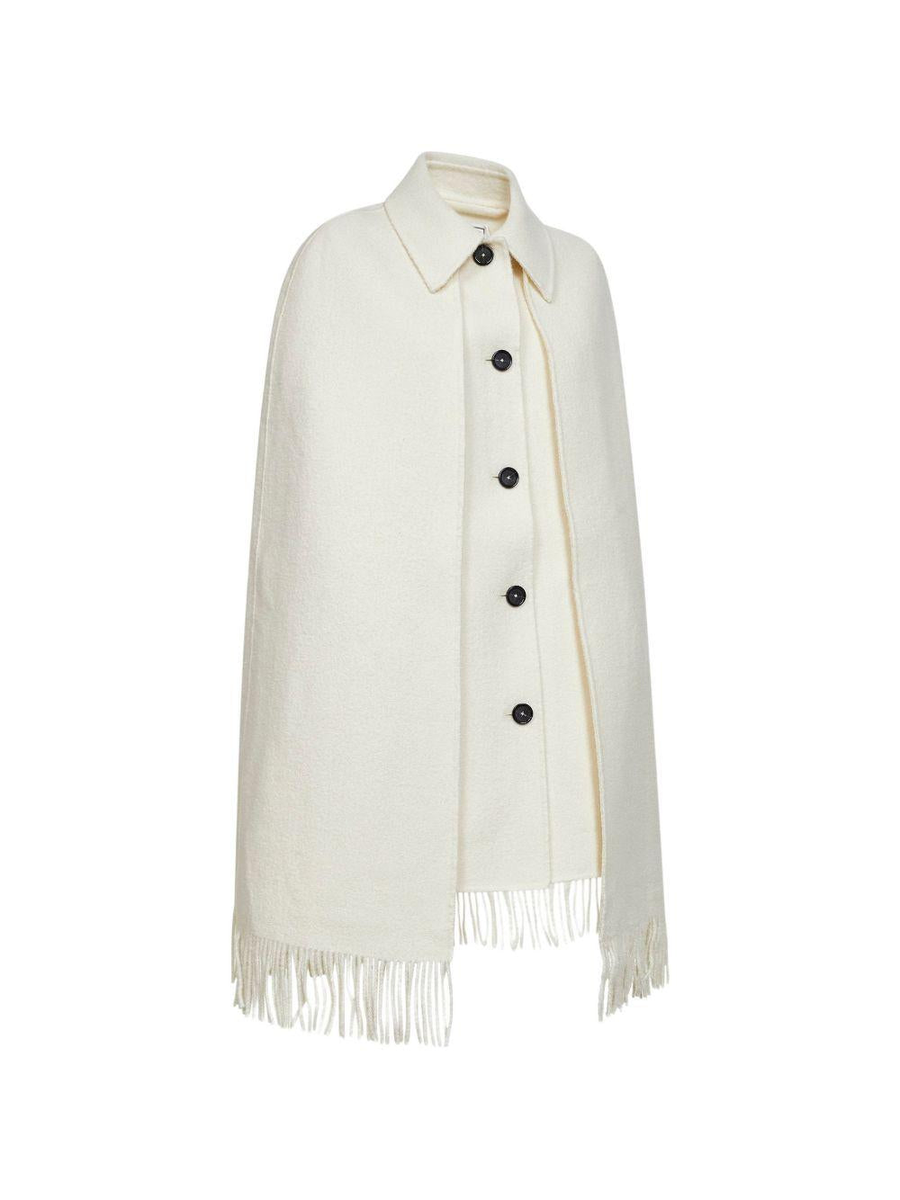 Cappotto co frange in bianco Toteme - donna 