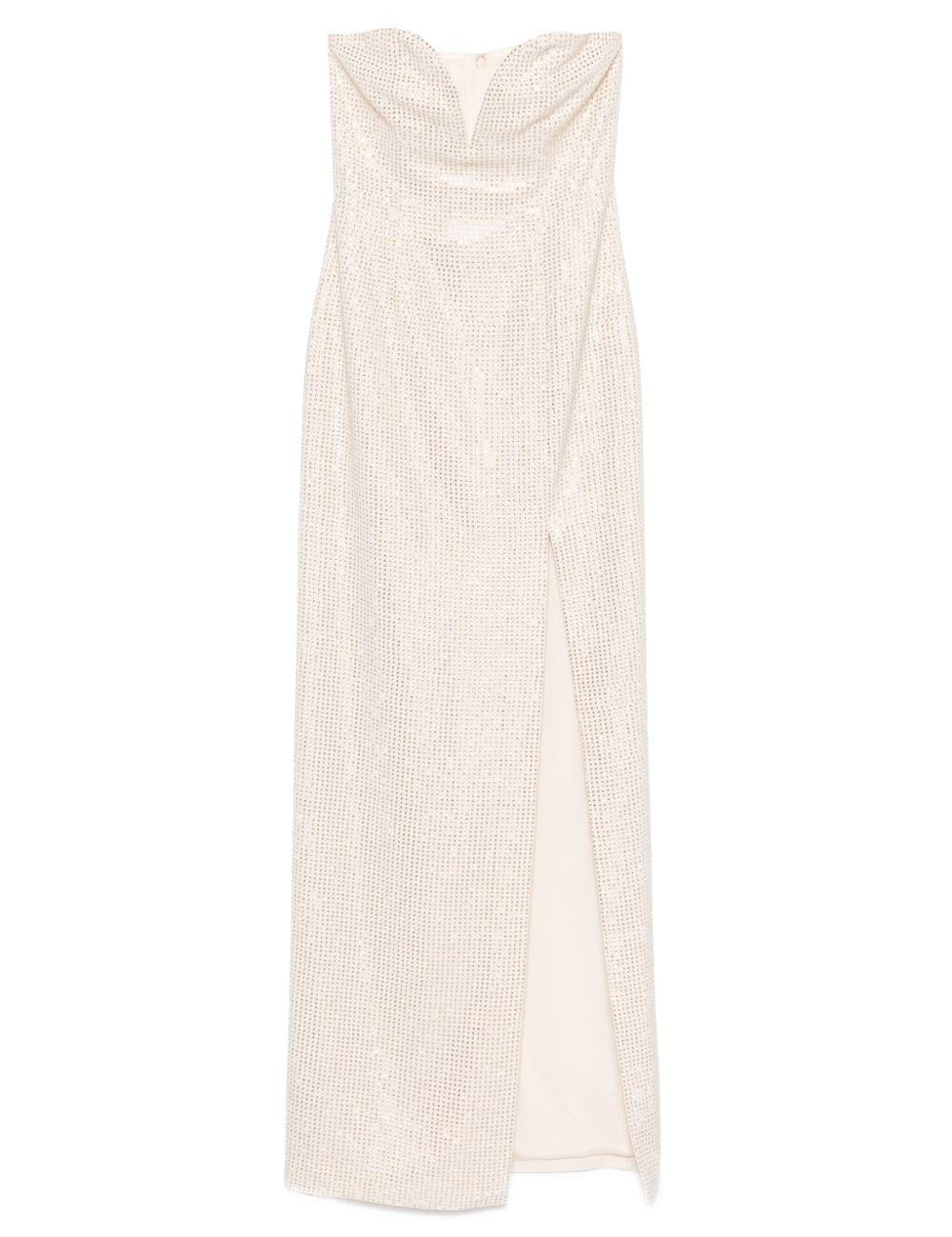 Abito lungo con decorazione color champagne Roland Mouret - donna 