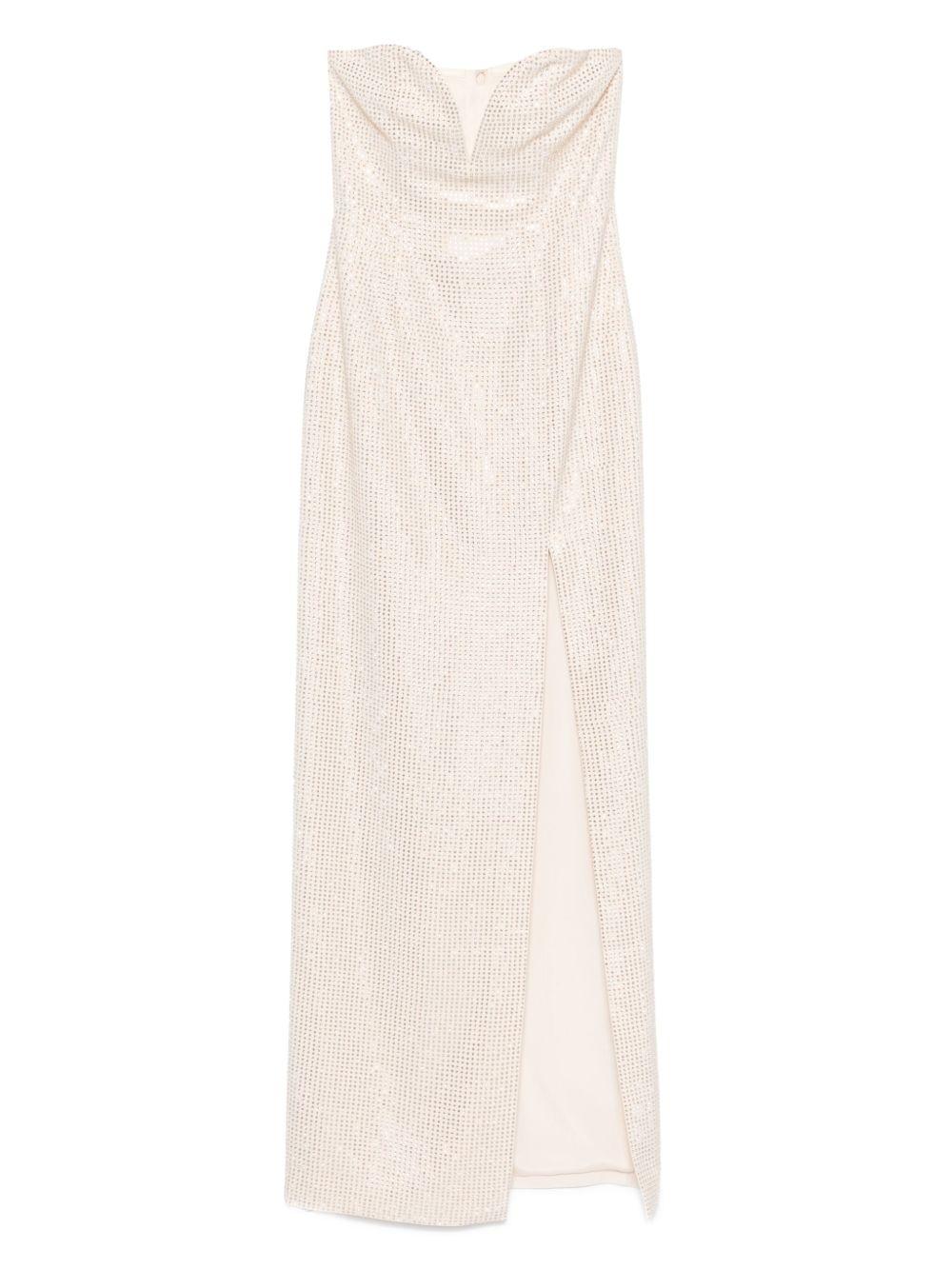Abito lungo con decorazione color champagne Roland Mouret - donna 