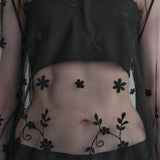 Blusa semi-trasparente con ricami in nero Toteme - donna 