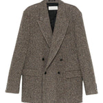 Blazer oversize in tweed di misto lana rodgers in marrone Dries van noten - uomo 