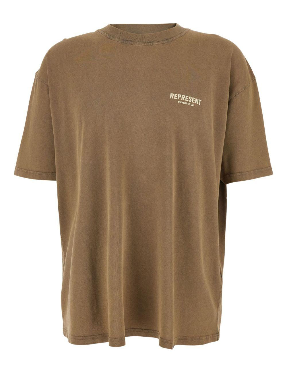 T-shirt con logo in marrone Represent - uomo 