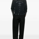 Felpe stile cardigan con stampa in nero Khoki - uomo 
